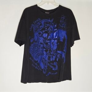 B.O.E Sports Black and Blue Short Sleeve Graphic Tee